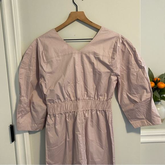 NWT Sea New York Purple Gray Cotton Puff Sleeve MIDI Dress 2 - Picture 14 of 14